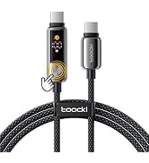 toocki USB C to USB C Cable 6.6ft 100W Fast Charging LED Cord with Touch-Sensing Screen Function ...