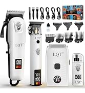 LQT Hair Clippers for Men Rechargeable Cordless Beard Trimmer &amp; Electric Shaver, Hair Cutting Kit...