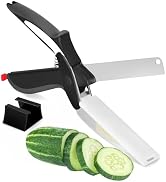 Cutting Board Scissors - 2 In 1 Kitchen Scissors with Cutting Board Knife Combo with Safety Lock ...