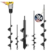Auger Drill Bit for Planting 4 Pack – Garden Spiral Hole and Bulb Planter Tool for Umbrella Holes...