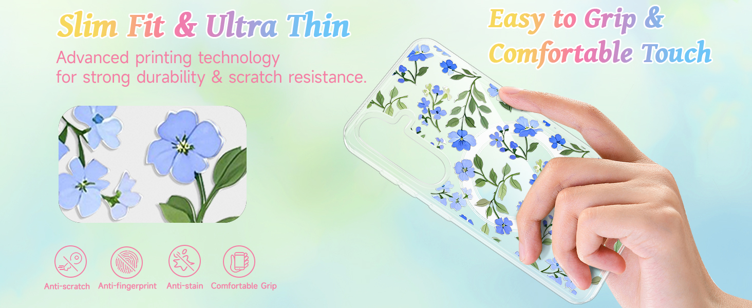 4(8)-vibrant flower phone case magnetic case easy to grip fits like a glover