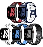 Lerobo 5 Pack Sport Band Compatible for Apple Watch Band 46mm 44mm 45mm 49mm 42mm 41mm 40mm 38mm ...