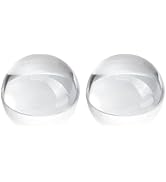 2Pcs 3.1inch Crystal Dome Magnifying Paperweight, Clear Distortion-Free Optics Convex Lens Set fo...