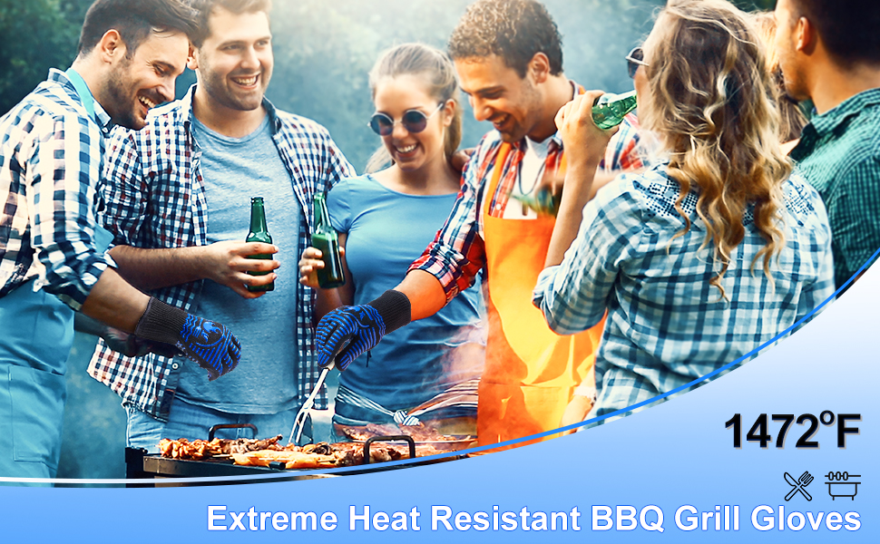 1472°F Extreme Heat Resistant Grill Gloves