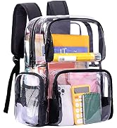 Vorspack Clear Backpack - Transparent Backpack with Reinforced Bottom &amp; Multi-pockets for College...