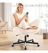 shipborne Criss Cross Chair, Thick Cushioned Ergonomic Cross Legged Office Chair with Wheels, Arm...