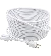 Clear Power 35 ft Indoor/Outdoor Extension Cord 16/3 SJTW, 3-Prong Grounded Plug, White General P...