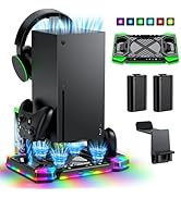 MENEEA Upgraded Charger-Stand Cooling-Fan for Xbox Series X, Dual Wireless Charger Dock Cooler Sy...