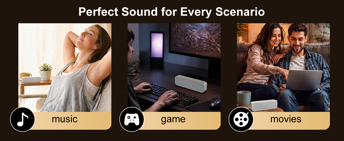 Computer speaker for music, games, and movies. Perfect for all scenarios.