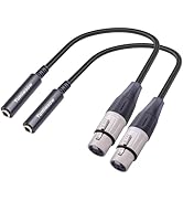 Yumiwoow XLR Female to 1/4" Female Cable, 3 Pin Female to 6.35mm Socket Audio Cord, XLR Jack to T...