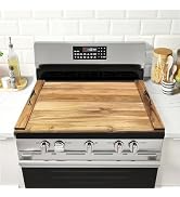GASHELL Noodle Board Stove Cover with Handles for Electric, Gas Stove Top (Acacia Wood)