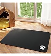 HotLive Pet Feeding Mat - Black 12"x 19" | Absorbent Dog Mat for Food and Water, No Stains Cat Bo...