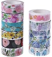 Labriciyon 1 Pc Cute Flowers Adhesive Washi Tape Decorative Masking Tape Scrapbooking, Reference ...