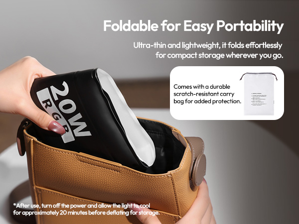 Deflated and fold into small size for storage