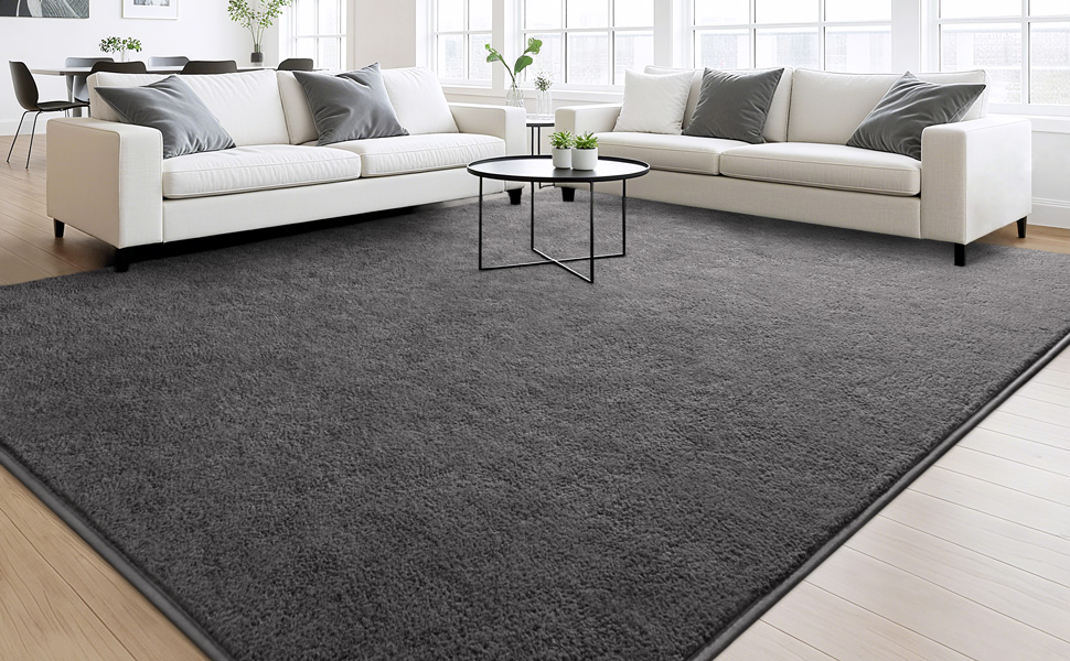 Dark Grey Living Room Rug