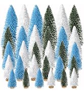 Yahpetes Artificial Mini Christmas Trees, 30 Pcs Sisal Snow Pines in 5 Sizes, Crafting Displaying...