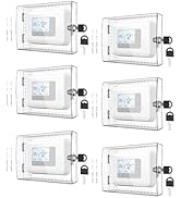 AUURIO 6 PCS Upgraded Thermostat Lock Box with Key, Large Space Thermostat Cover Seamless Anastom...