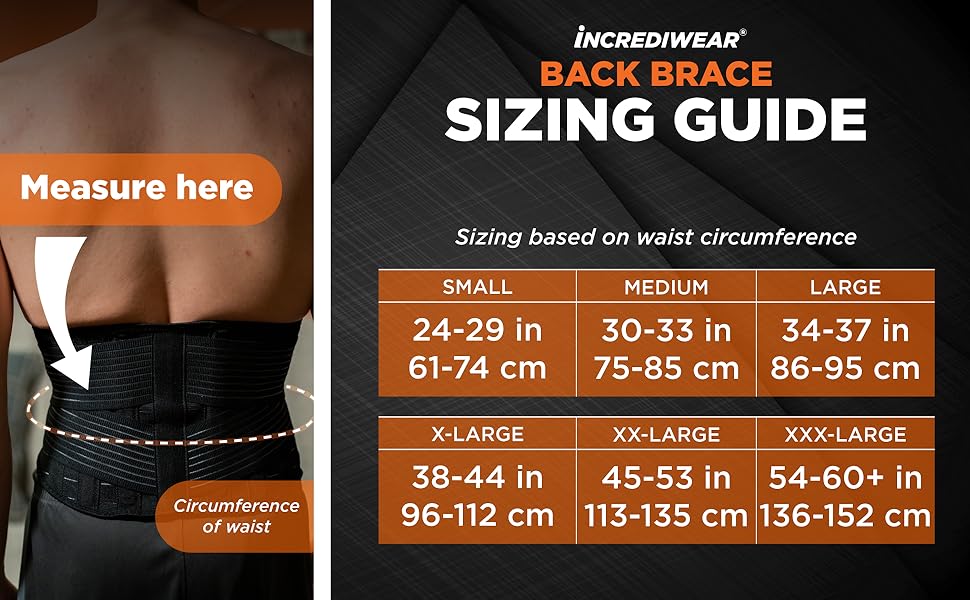 back brace sizing