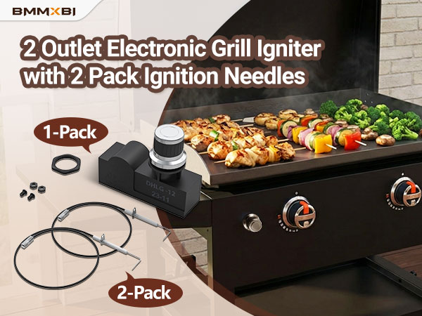 2 Outlet Electronic Grill Igniter Kit for Blackstone 28 Inch Griddle