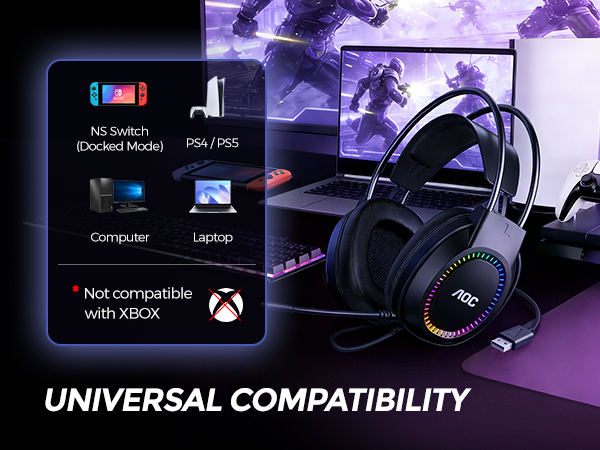 AOC gaming headphones with mic