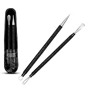 EFAH Care 2Pcs Stainless Steel Pimple Extractor Acne Treatment Tool Surgical Blemish Grade Blackh...