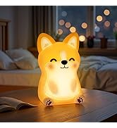Mewaii Huggwaii Corgi Dog Night Light for Kids, 3 Brightness Levels Silicone Nursery Dog Lamp, 30...