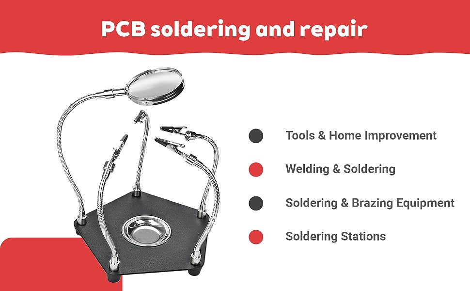 Soldering Station Kit with Helping Hands – 4 Adjustable Arms