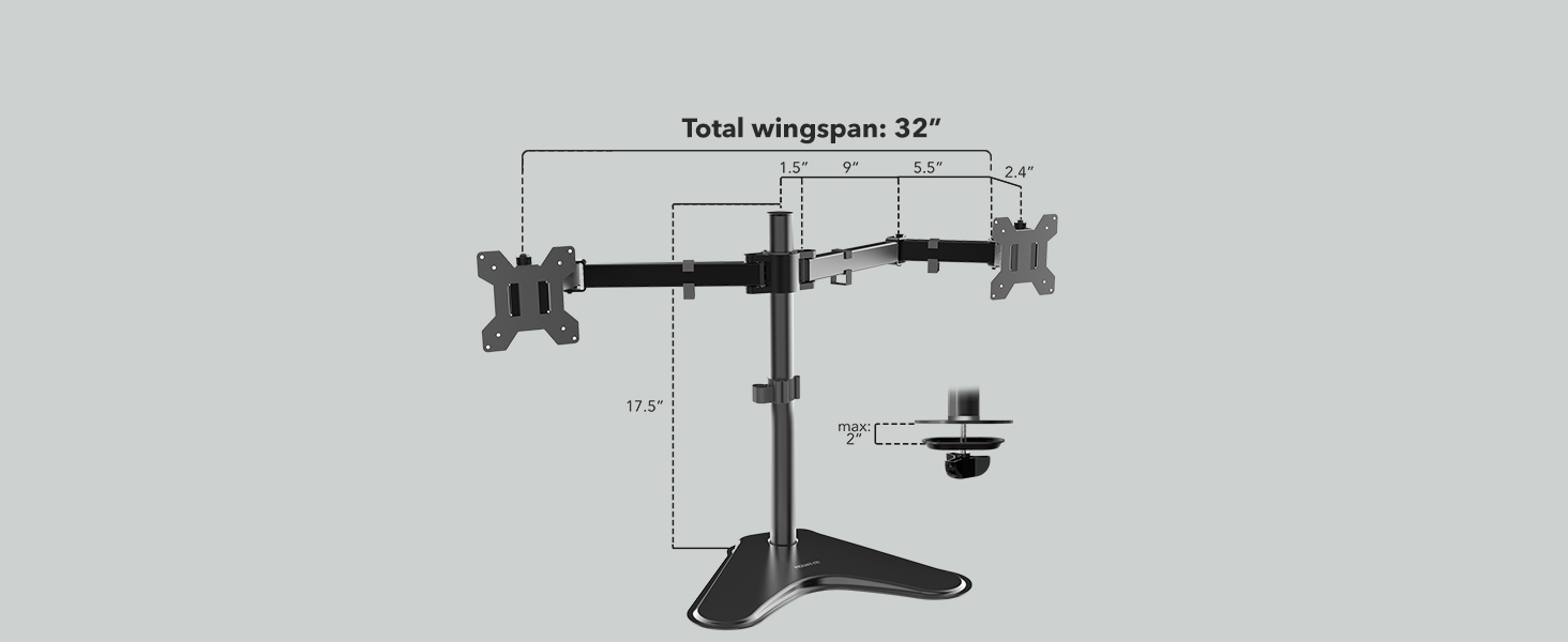 Dimensions: 32 in wingspan, 17.5 in pole, grommet 2in max.