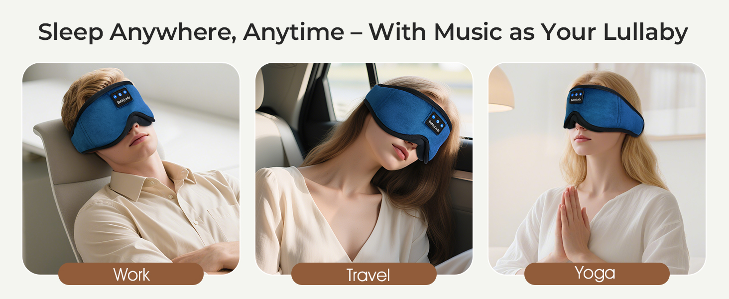 Our Bluetooth sleep mask integrates ultra-thin speakers that support seamless connectivity