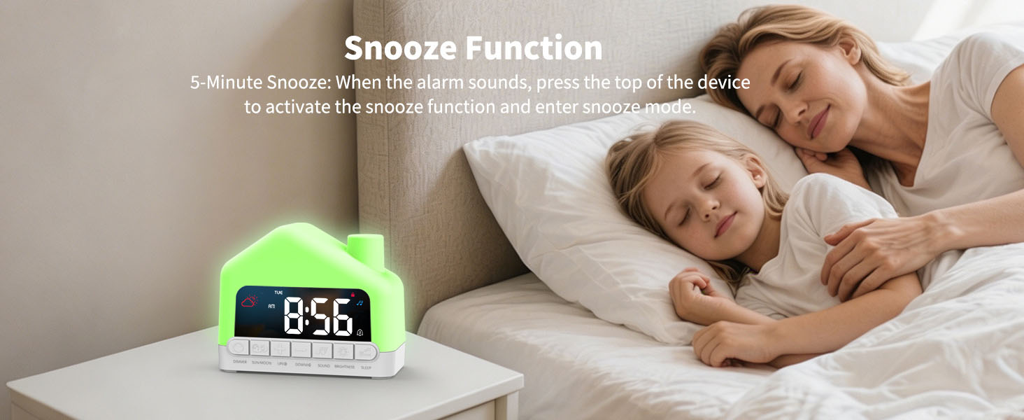 Azxb Alarm Clock for Kids with White Noise Sleep Aid