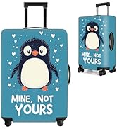 THISFIND Penguin Luggage Cover – “Mine, Not Yours” Funny Travel Suitcase Protector with Cute Peng...