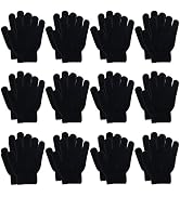 Cooraby 12 Pairs Kid's Winter Magic Gloves Children Stretchy Warm Magic Gloves Boys or Girls Knit...