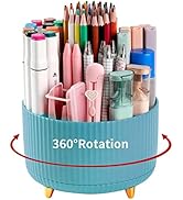Desk Pencil Pen Holder, 5 Slots 360°Degree Rotating Pencil Pen Organizers for Desk, Desktop Stora...