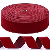 Velvet Wired Ribbon Christmas Velvet Wired Edge Ribbon 2.5 inchx100 Yards Satin Velvet Ribbon Chr...