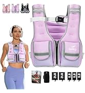 Adjustable Weighted Vest Woman 5-12lb/9-16lb/17-24lb/23-30lb Weight Vest with Reflective Stripe, ...