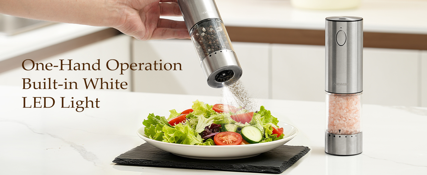 automatic salt and pepper grinder set