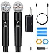 HUACAM Professional Karaoke Microphone Set, Dual Vocal Pickup, Easy Setup, USB Rechargeable, LED ...