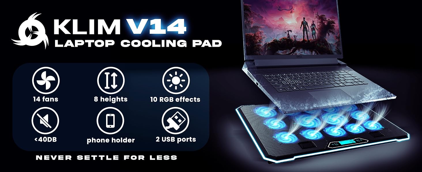 KLIM V14 Laptop Cooling Pad