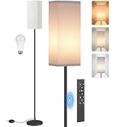 GOEBLESON 64.6” Dimmable Floor Lamp for Living Room with Remote and Foot Switch, Corner Floor Lam...