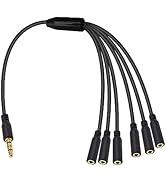 Poyiccot 3.5mm Headphone Splitter, 3.5mm Splitter Mic and Audio Cable 1 to 6 Ways 3.5mm 1/8inch T...