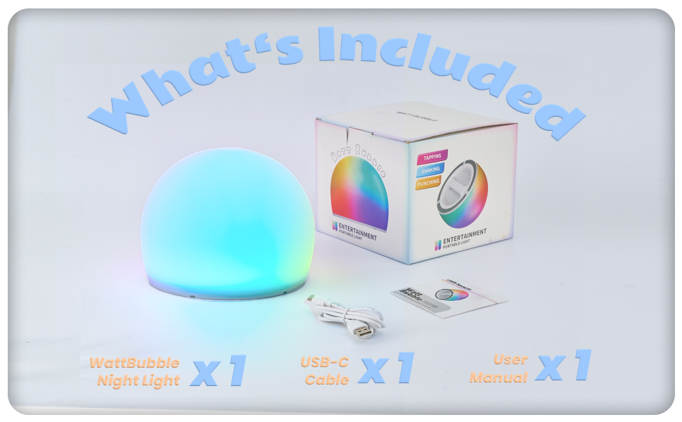 Whats included - Night light, cable and packaging