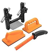 4 Piece Woodworking Safety Kit with Feather Board Magnetic Handle Push Stick Straight Handle Push...