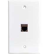 BOPLAT Single Gang Ethernet CAT7 Wall Plate Female to Female - 1 Port Shielded Network CAT 7 RJ45...