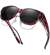 GEGURI Fit Over Glasses Sunglasses for Women Men, Oversized Cat Eye Sunglasses Polarized 100% UV4...