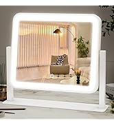 ROLOVE 14"x12"Vanity Mirror, Lighted Makeup Mirror for Vanity Desk, Smart Touch Control, 360° Rot...