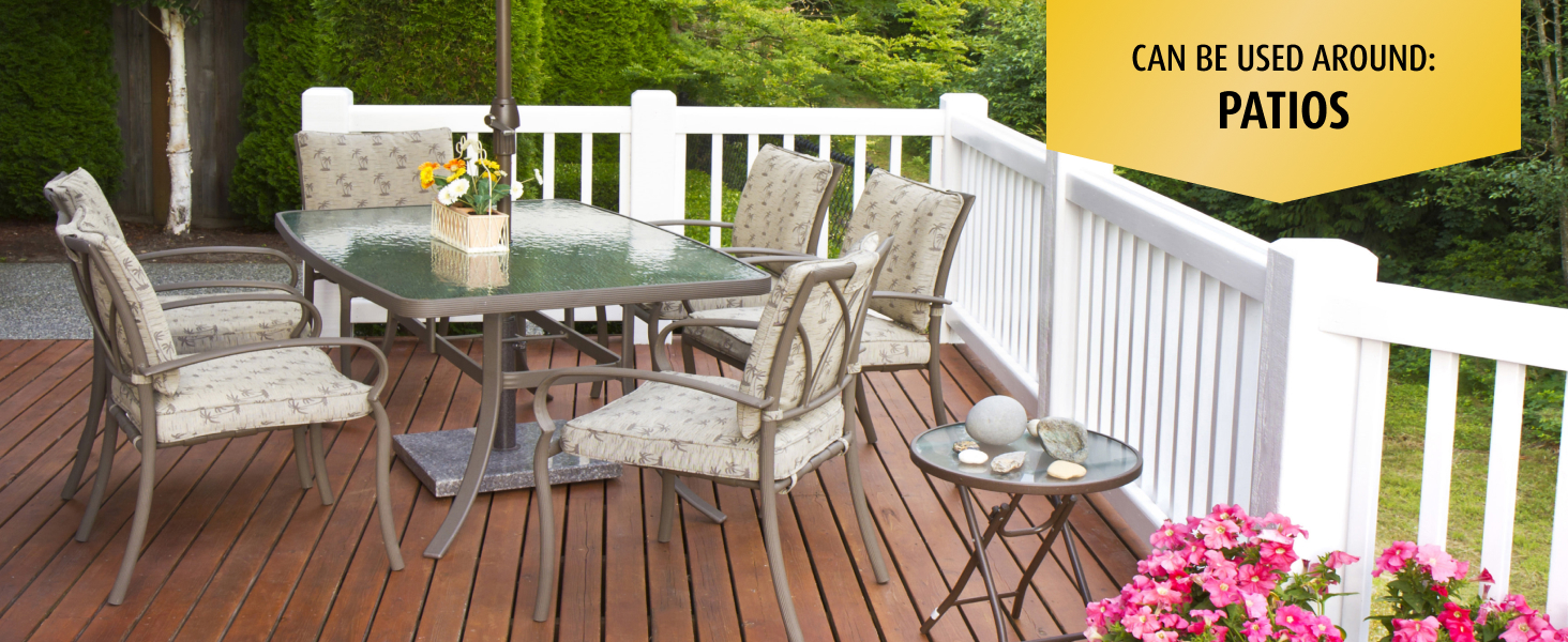 Can be used around the patio.