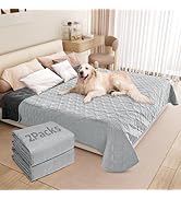 2 Packs Waterproof Couch Covers for Pets 54"×82" Light/Dark Grey, Dog Blankets Sofa Covers Washab...