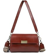 imeetu Genuine Leather Shoulder Bag for Women,Crossbody Bag Purse,Women's Handbags with 2 Detacha...