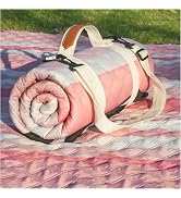 RYCHIC Rug Waterproof Outdoor Extra Large Sand Free Picnic Blanket Travel Essentials Pink
