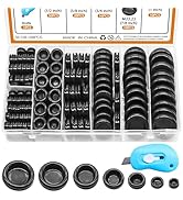 mankk 188PCS Closed Rubber Grommet Kit Firewall Hole Plug Assortment Kit 7 Size(7/25" 3/8" 1/2" 5...